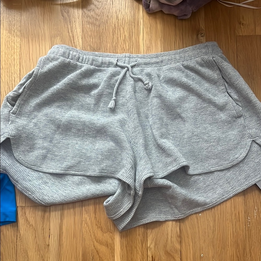 Brandy Melville gray “summer thermal shorts” with Elastic Waistband